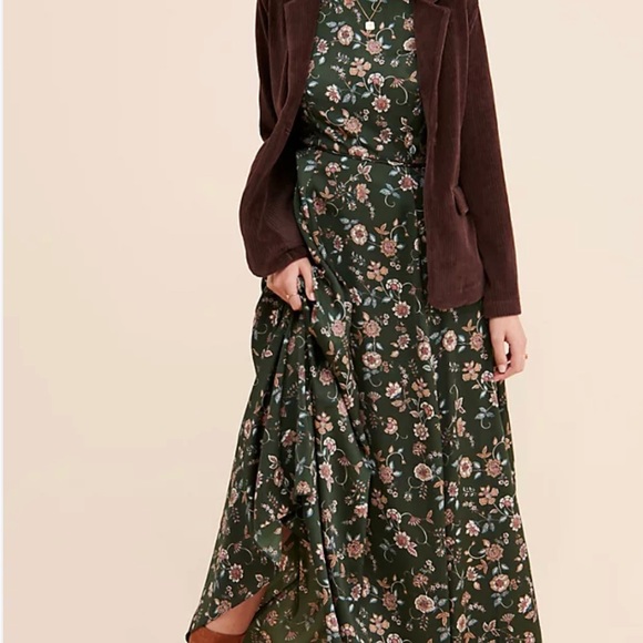 NWT Gal Meets Glam Fan Floral Printed Charmeuse Maxi Dress Autumn Dress size 10 - Picture 10 of 14